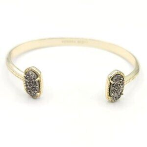 Kendra Scott Goldtone Druzy Cuff Bracelet Signed